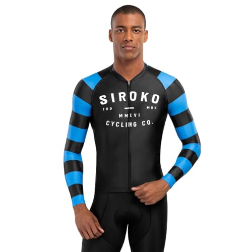 SIROKO - Langärmeliges Radtrikot M2 Legend - M - Schwarz/Electric Blue von SIROKO