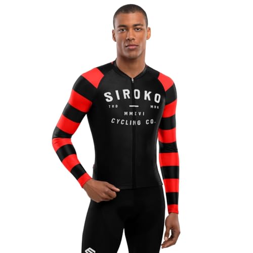SIROKO - Langärmeliges Radtrikot M2 Rider - S - Schwarz/Rot von SIROKO