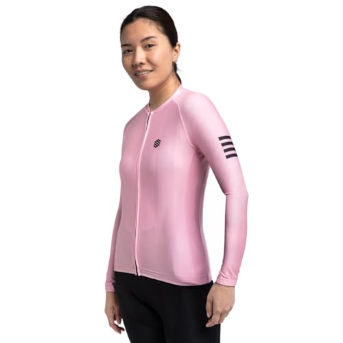 SIROKO - Langärmeliges Radtrikot für Damen M2 Flamingo - XXS - Bubblegum Pink/Schwarz von SIROKO