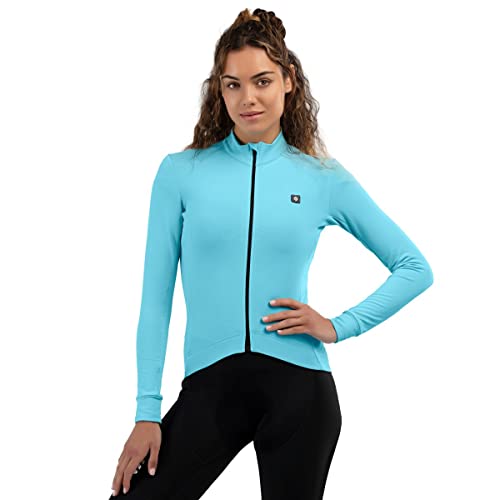 SIROKO - Langarm Thermo-Radtrikots für Damen M4 Bail - M - Neoncyan von SIROKO