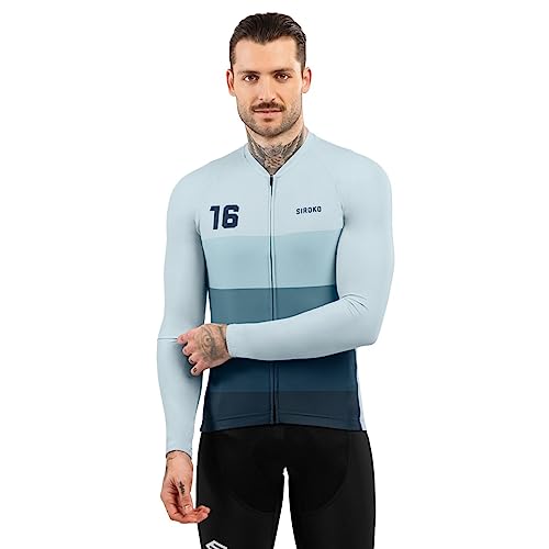 SIROKO - Radtrikot Langarm M2 Focus - L - Marineblau/Hellblau von SIROKO