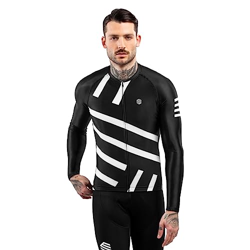 SIROKO - Radtrikot Langarm M2 Leader - XL - Schwarz/Weiß von SIROKO