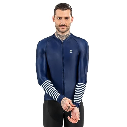 SIROKO - Radtrikot Langarm M2 Alpine - XL - Marineblau/Weiß von SIROKO