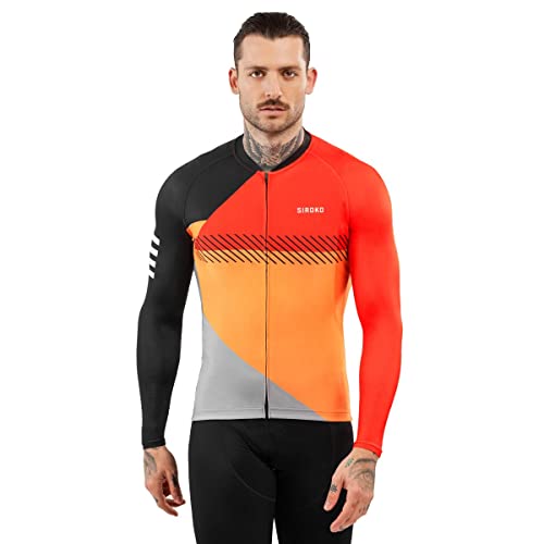 SIROKO - Radtrikot Langarm M2 Florida - L - Leuchtendes Orange/Schwarz von SIROKO