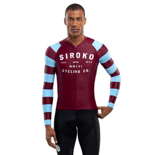 SIROKO - Radtrikot Langarm M2 Siena - XL - Bordeauxrot/Hellblau von SIROKO