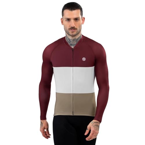 SIROKO - Langärmeliges Radtrikot M2 Triplet - XXL - Bordeauxrot/Weiß von SIROKO