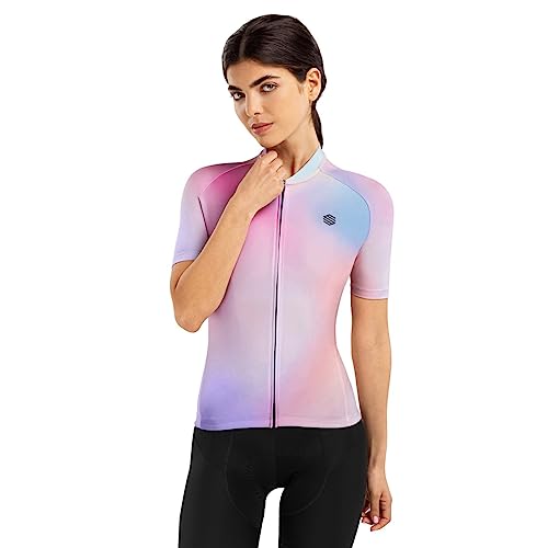 SIROKO - Radtrikot für Damen M2 Aura - L - Bubblegum Pink/Hellblau von SIROKO