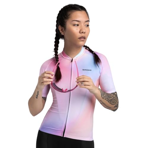 SIROKO - Radtrikot für Damen M2 Aura - S - Bubblegum Pink/Hellblau von SIROKO
