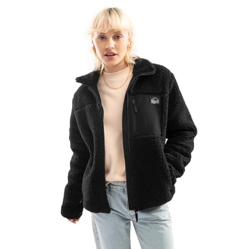 SIROKO - Sherpa Fleecejacke für Damen Blackcomb-W - XL - Schwarz von SIROKO
