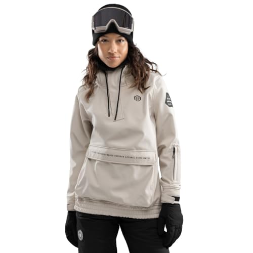 SIROKO - Snowboardjacke mit Kängurutasche für Damen W3-W Haboob - XS - Beige von SIROKO
