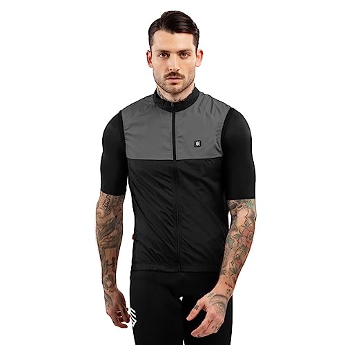 SIROKO V1 Windjacke für Radsport, Schwarz, Grau, XXL von SIROKO