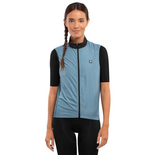 SIROKO - Winddichte Fahrradweste für Damen V1-W Manghen - L - Stahlblau von SIROKO