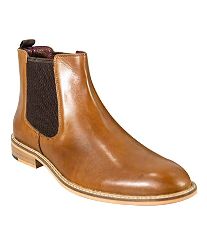 Chelsea Low Ankle Boots aus echtem Leder für Herren in Tan Braun Casual, in Größe 47 von SIRRI