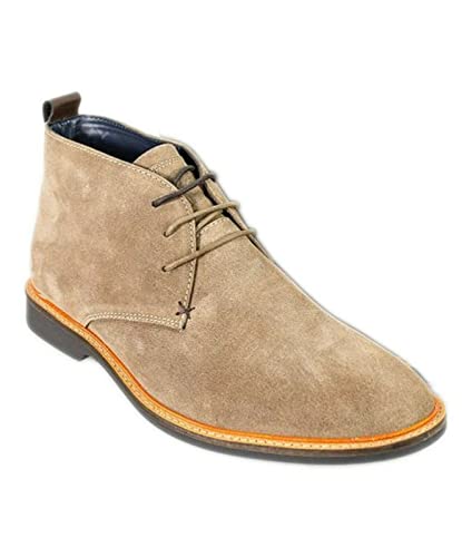 Chukka Herren Schnürstiefeletten aus Wildleder, klassische Freizeitschuhe, beige, 43 EU von SIRRI