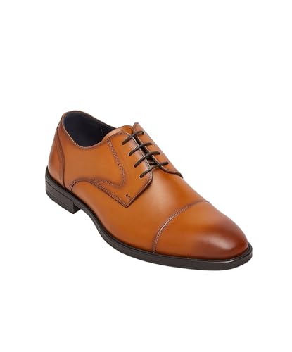 Derby-Schuhe für Herren aus echtem Leder mit Kappe, formelle Hochzeitsschuhe zum Schnüren Größe 46 von SIRRI