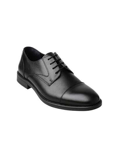 Derby-Schuhe für Herren aus echtem Leder mit Kappe, formelle Hochzeitsschuhe zum Schnüren Größe 46 von SIRRI