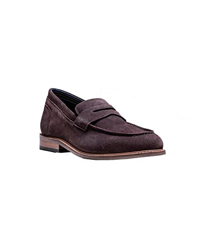 Festliche Casual Slip On Loafer Schuhe für Herren aus Wildleder in Braun, Größe 47 von SIRRI