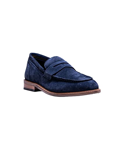 Festliche Casual Slip On Loafer Schuhe für Herren aus Wildleder in Marineblau, Größe 44 von SIRRI