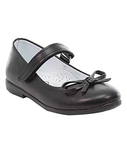 Festliche Flache Blumenmädchen Mary Janes Schuhe in Schwarz, Größe 24 von SIRRI