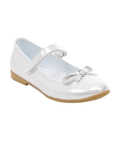 Festliche Flache Blumenmädchen Mary Janes Schuhe in Silber, Größe 28 von SIRRI