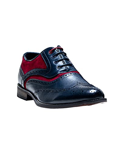 Festliche Lack Schuhe für Herren im Brogue Stil in Marineblau, Größe 45 von SIRRI