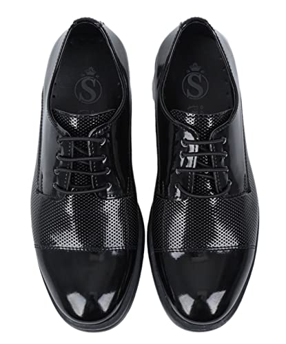 Festliche Lack Schuhe für Jungen zum Schnüren in Schwarz, Größe 27 von SIRRI