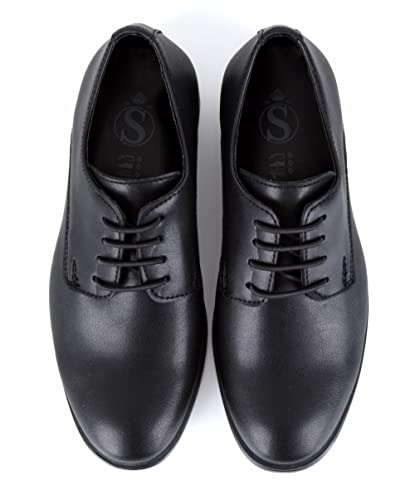 Festliche Matte Derby Schuhe für Jungen zum Schnüren in Schwarz, Größe 28 von SIRRI