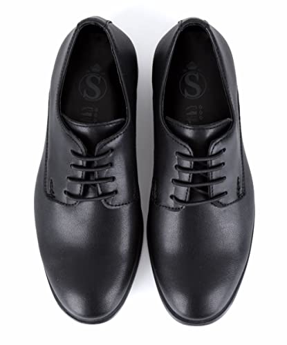 Festliche Matte Derby Schuhe für Jungen zum Schnüren in Schwarz, Größe 34 von SIRRI