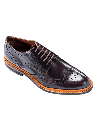 Herren Brogue Lederkleid Burgund Schuhe Wingtip Schnürschuhe für formelle Hochzeiten, Größe 43 von SIRRI