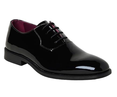 Herren Lackleder Oxford Schuhe Schwarz Business Hochzeit Party Schnürschuhe Größe 41 von SIRRI