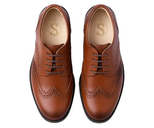Jungen Kunstleder Lack Brogue Abendschuhe Schnürschuhe formelle Hochzeit Pagenkopf Schuhe Größe 28 von SIRRI