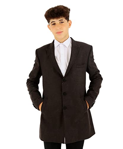 Jungen Wollmantel Tweed Herringbone Slim Fit Mantel Winterjacke Festlich Hochzeit Pageboy Tailored Smart Alter 13 Jahre von SIRRI
