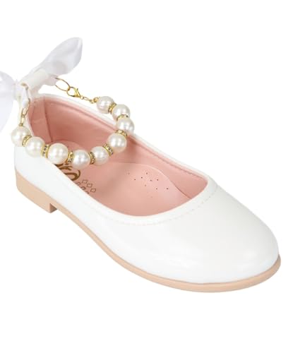 SIRRI Elegante Mary-Jane-Flats für Mädchen mit Perlendetail und Band – perfekt für besondere Anlässe Größe 30 von SIRRI