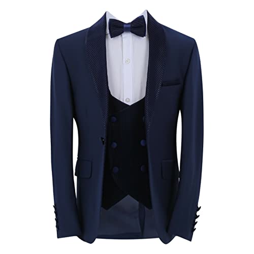 SIRRI Eleganter Smoking-Anzug für Jungen mit Cord-Samtweste und Schalrevers – perfekt für Hochzeiten und formelle Anlässe, Alter 7 Jahre von SIRRI