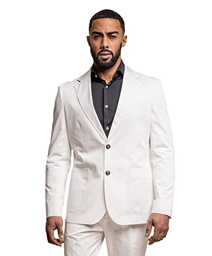 SIRRI Festliche Blazer für Herren in Ecru aus Baumwolle Slim Fit Hose Separat Erhältlich, Brust 62 von SIRRI