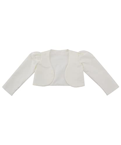 SIRRI Festliche Bolero Jacke für Baby Mädchen mit Langarm in Elfenbein, Alter 6-12 Monate von SIRRI