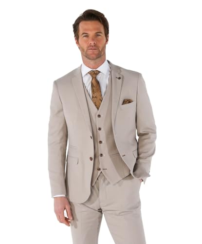 SIRRI Festliche Herren Business Anzug Slim Fit 3 Teiliges Set, Brust 54R Taille 38R von SIRRI