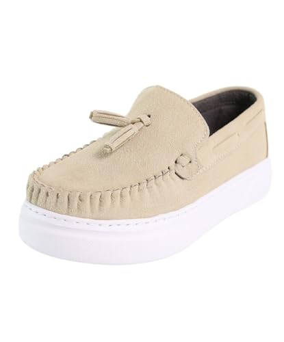 SIRRI Jungen-Loafer aus Wildleder mit Plateausohle, Slip-On-Mokassins für Abschlussbälle und formelle Anlässe Größe 38 von SIRRI
