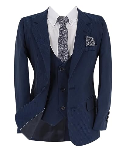 SIRRI Jungen Page Slim Fit Hochzeitsanzug in Parlamentsblau 7-teiliges Komplettset 11 Jahre von SIRRI
