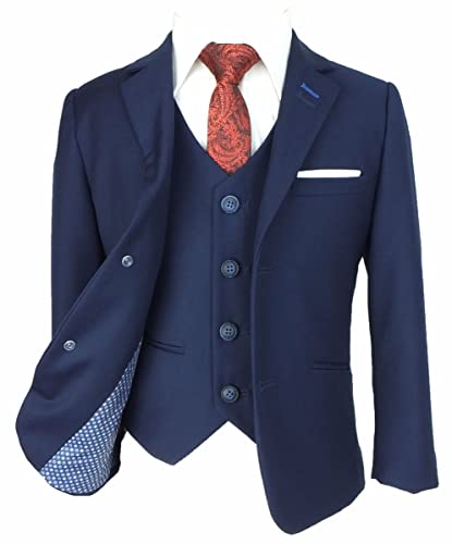 SIRRI Jungen Slim Fit Hochzeitsanzug 3-teiliges Set, Marineblau, Alter 9 Jahre von SIRRI