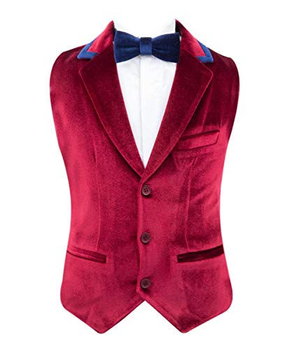SIRRI Jungen Tailored Fit Formal Party Hochzeit Samt Weste, burgunderrot, 4 Jahre von SIRRI