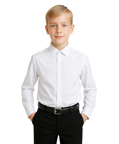 SIRRI Langärmliges klassisches Jungenhemd für Hochzeiten und besondere Anlässe Größe 7-8 Jahre von SIRRI
