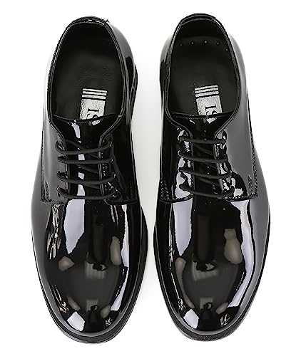 SIRRI Schwarze Derby-Schuhe aus Lackleder für formelle Kleidung für Jungen, Schnürschuhe für Hochzeit und Abschlussball, Größe EU-Kleinkind 27 von SIRRI