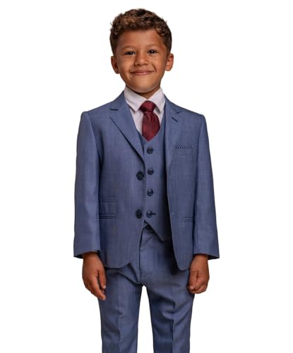 SIRRI Slim-Fit-Anzug für Jungen, 5-teiliges Kommunion-Hochzeitskleidungsset, Elegantes formelles Outfit, Alter 6 Jahre von SIRRI