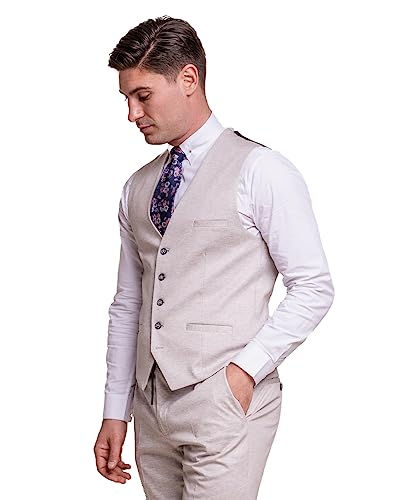 SIRRI Slim-Fit-Hochzeits-Business-Anzugwesten-Set für Herren in Ecru-Beige, separat erhältlich, Brustumfang 46R von SIRRI