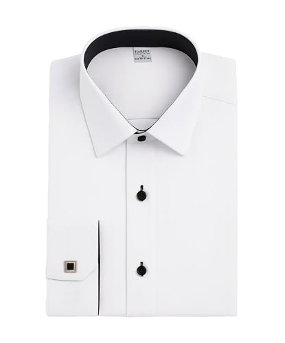 SIRRI Weißes Jungenhemd mit Umschlagmanschetten und Manschettenknöpfen für Hochzeiten, Partys und besondere Anlässe Größe 12-13 Jahre von SIRRI