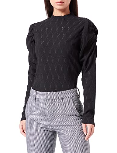 SIRUP COPENHAGEN Damen Sirup Copenhagen Black Pointelle Puffsleeve Pullover Sweater, Schwarz, M EU von SIRUP COPENHAGEN