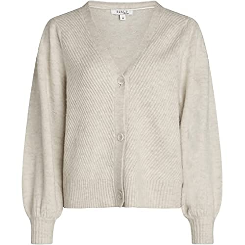 SIRUP COPENHAGEN Women's Beige Melange Elegant Cardigan Pullover Sweater, Large von SIRUP COPENHAGEN