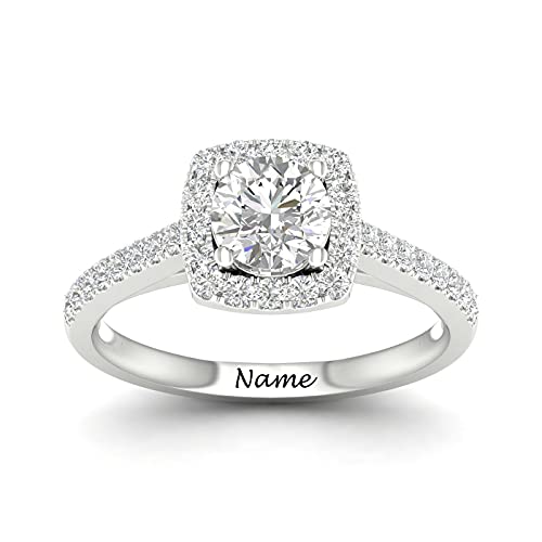 SISGEM 0,288 Karat Naturdiamantring, 9 Karat Weißgold Diamant Halo Verlobungsring für Damen, G, SI2, Natural Diamond Ring Personalisierter Ring, für Frauen, Damen, Verlobung, Hochzeit von SISGEM