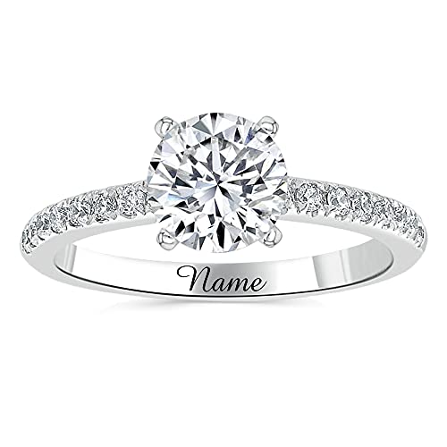 Sisgem 0,35 Karat Naturdiamantring, 9 Karat Weißgold Diamant Solitär Verlobungsring für Damen, G, SI2, Natural Diamond Ring Personalisierter Ring, für Frauen, Damen, Verlobung, Hochzeit von SISGEM